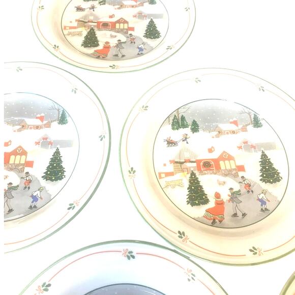 Sango Silent Night 3900 Saucers Dessert Dishes 6.5in 6 pcs  Korea Christmas - Picture 5 of 5
